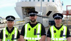 Some of the team visiting Shetland - left to right: detective constable Gary Christie, detective constable Edward Rouse and detective sergeant Craig Dunbar. Photo: Chris Cope/Shetland News