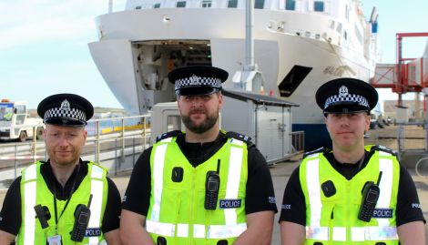 Some of the team visiting Shetland - left to right: detective constable Gary Christie, detective constable Edward Rouse and detective sergeant Craig Dunbar. Photo: Chris Cope/Shetland News