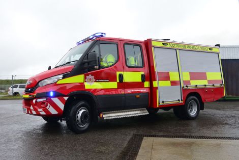 The new fire engine with the Conduct equipment on board. Photo: SFRS