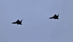 The two RAF jets as they swooped over Lerwick. Photo: SIC