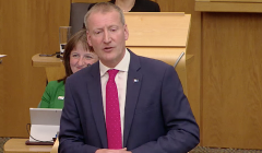 Tavish Scott in parliament on Wednesday. Image: Scottish Parliament