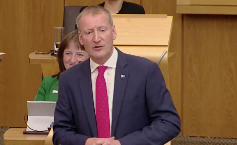 Tavish Scott in parliament on Wednesday. Image: Scottish Parliament