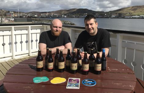 Lewis Grant and Stephen Lamming are organising a beer day at Scalloway Boating Club on Saturday 12 May. Photo: Shetland News/Neil Riddell.