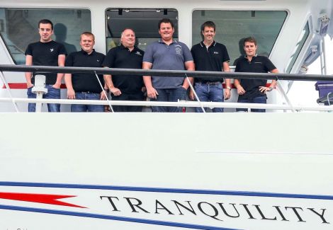 The Tranquility crew are (left to right): Robbie Jamieson, John Johnson, George Eunson, Chris Shearer, skipper Stuart Anderson and 2nd skipper David Reid.