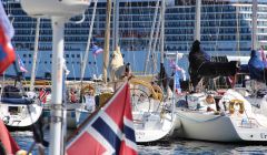 Lerwick harbour was busy on Friday with yachts participating in the Shetland Race as well as the 293 metre cruise liner Costa Mediterranea visiting. Photo: Hans J Marter/Shetland News