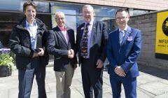 Left to right: Simon Collins, Ian Gatt, Andrew McCornick and NFU Scotland chief executive Scott Walker at the Royal Highland Show on Thursday.