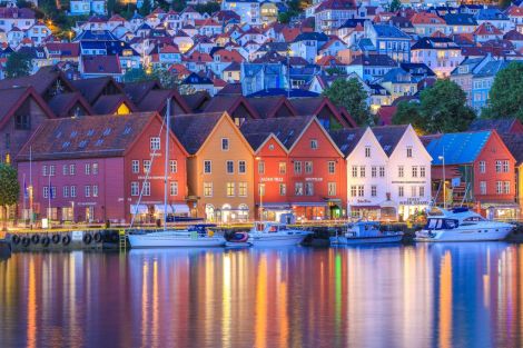 The famous Bryggen waterfront in the centre of Bergen. Photo: Bergen Reiselivslag / Girish Chouhan - visitBergen.com