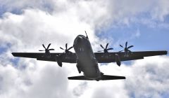 The Hercules plane was snapped by Mark Berry flying over Tingwall.