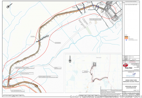 A location plan of the Kergord track upgrade.