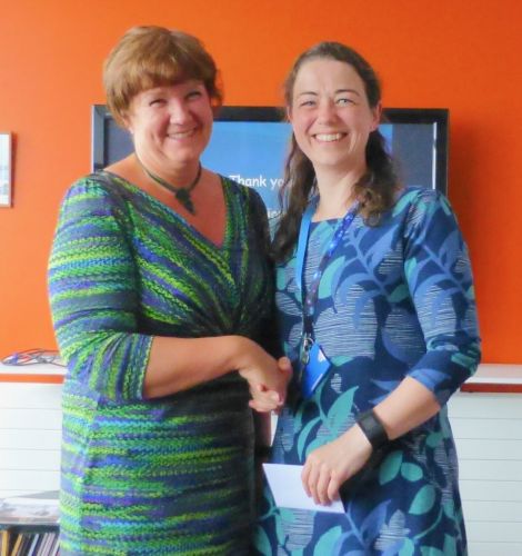 Prof Fiona McQueen  and Keri Ratter