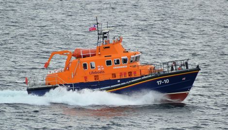 The Lerwick lifeboat on a previous shout. Photo: Mark Berry