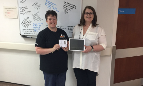 Marie Manson (left), Shetland Sands chairperson, with senior charge midwife Elaine McCover.