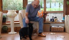 Dusty is a one year old tomcat found at the Rova Head waste dump when he was a young kitten. After careful fostering Dusty moved in with his new owner Dave Kirk, from Tingwall. Photo: Hans J Marter/Shetland News.