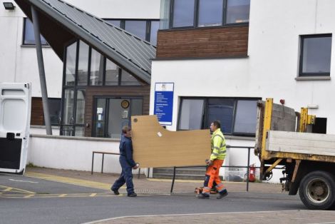  Council staff moving out of the council headquarters exactly two years ago. Photo: Andrew Gibson/Millgaet Media