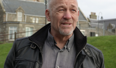 Tam Baillie in Lerwick on Wednesday. Photo: Peter Johnson/Shetland News.