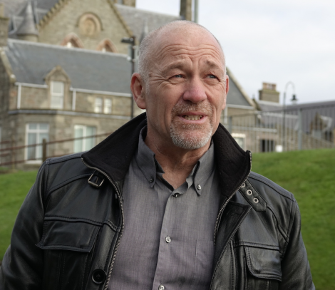 Tam Baillie in Lerwick on Wednesday. Photo: Peter Johnson/Shetland News.