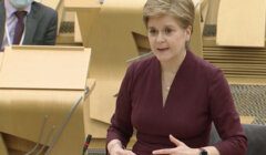 Nicola Sturgeon addressing the Scottish Parliament on Tuesday afternoon.