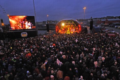 Abba tribute band performing at Holmsgarth last time the Tall Ships visited Lerwick in 2011.