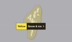 Yellow snow and ice map.