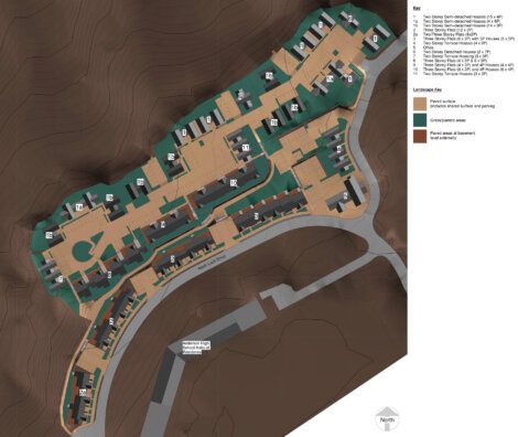 A site plan for a residential development.