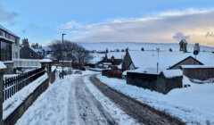 A snow covered road.