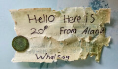 A piece of paper with the words hello here is 20 from whitson.