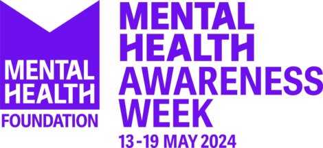 Logo for Mental Health Awareness Week 2024 by the Mental Health Foundation, spanning from May 13th to May 19th, presented in bold purple text.