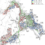 Map of Lerwick displaying speed limits: blue areas show 20 mph zones, green areas indicate 30 mph zones, and red outlines possible future 20 mph zones.