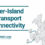 Text reads "Inter-Island Transport Connectivity" beside a map of Shetland Islands marked with location pins and route lines. Logo of Shetland Islands Council is at the bottom left.