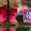 Close-up of a person wearing muddy pink boots standing in a puddle, with a "Kit For All #PassItOn" graphic on the right side of the image.