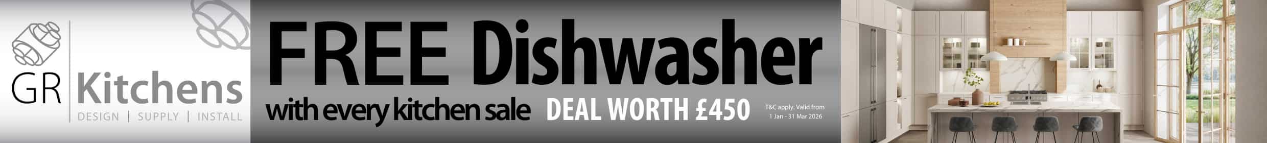 GR Kitchens - Free dishwasher with every kitchen