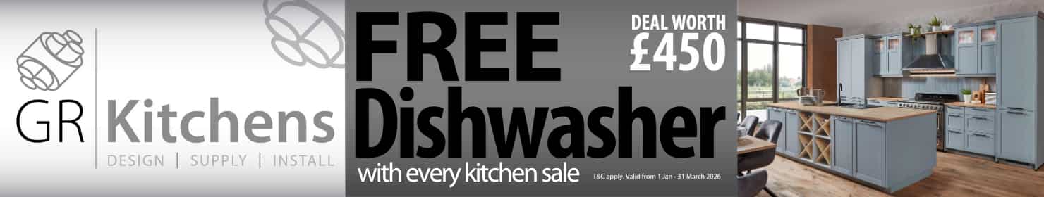 GR Kitchens - Free dishwasher with every kitchen