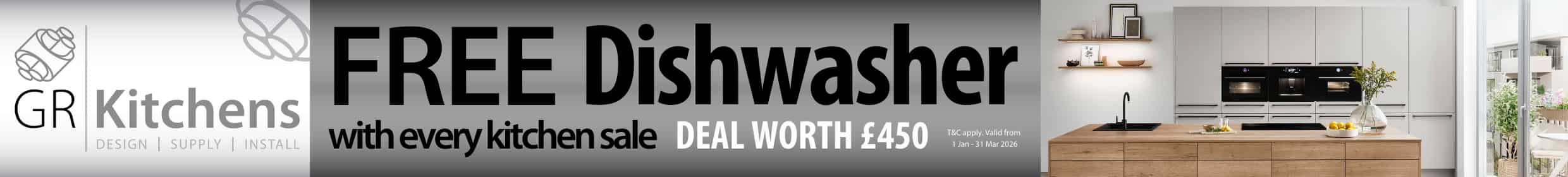 GR Kitchens - Free dishwasher with every kitchen
